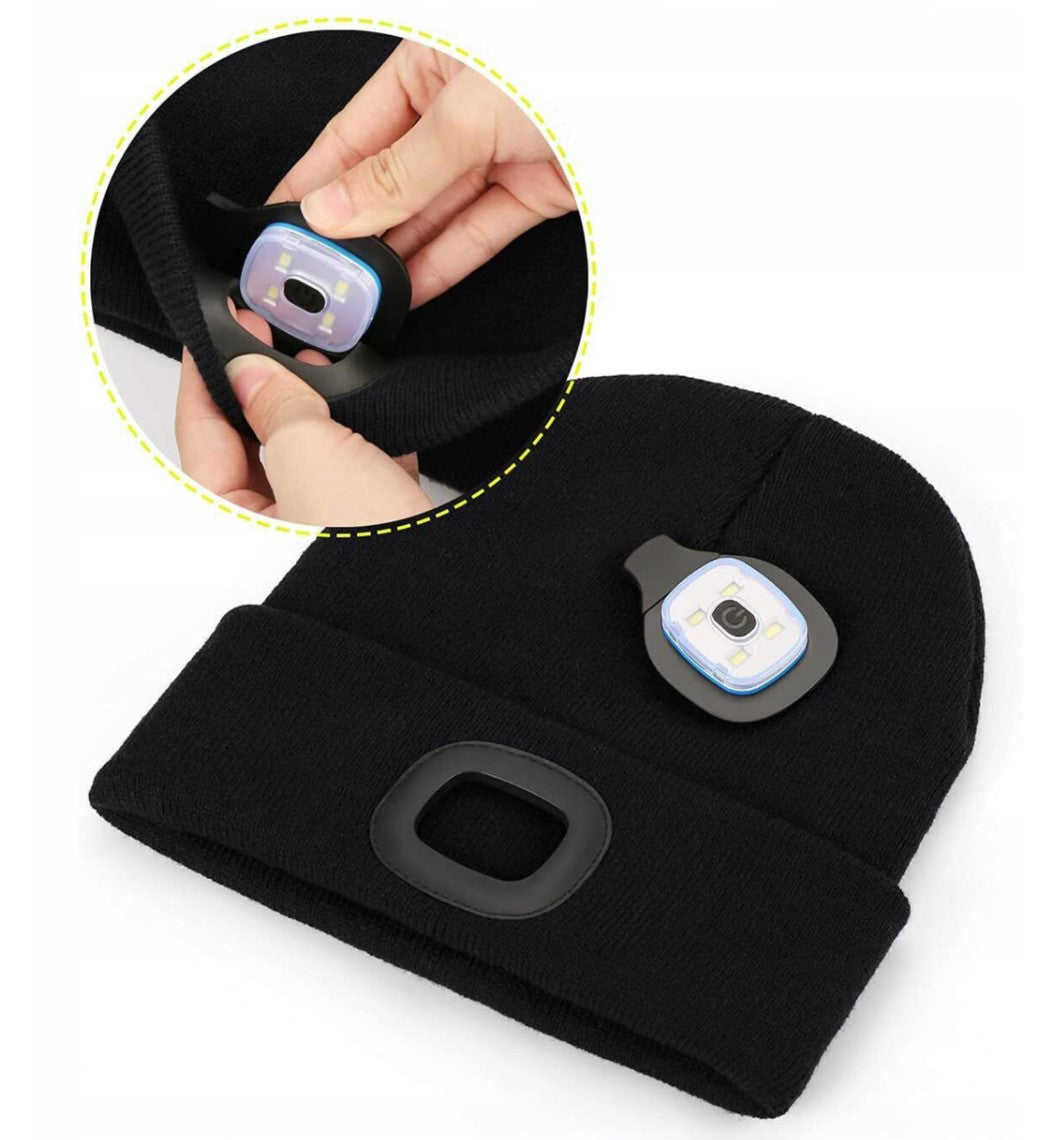 Caciula unisex cu led, Zola, reincarcabil USB, luminare in 3 moduri, marime universala, neagra Caciula unisex cu led, Zola, reincarcabil USB, luminare in 3 moduri, marime universala, neagra